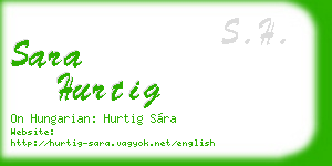 sara hurtig business card